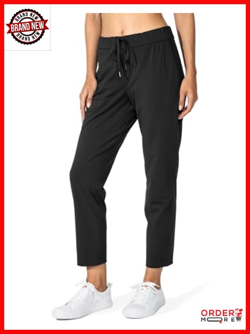 Women's 7/8 Ankle Pants with Deep Pockets Stretch Sweatpants